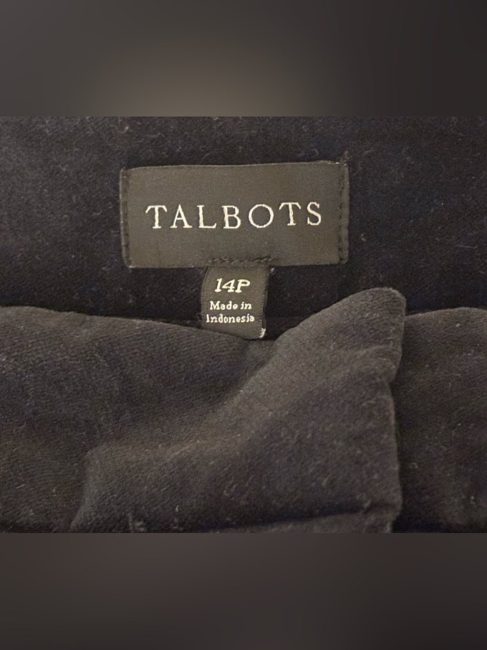 Talbots Black Velveteen Wide Leg Pants 14P Petite High Rise Trousers - Picture 3 of 4